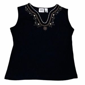 Embroidered Floral Tank Top